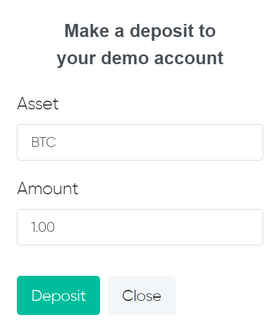 Make crypto deposit to demo account