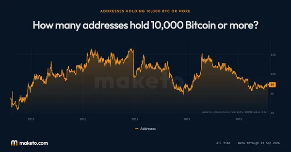 Preview of How many addresses hold 10,000 Bitcoin or more?